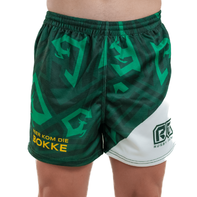 Green and Gold Rugby Bums shorts