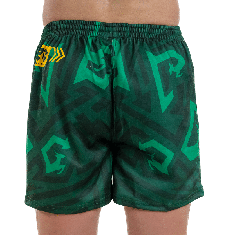 Green and Gold Rugby Bums shorts