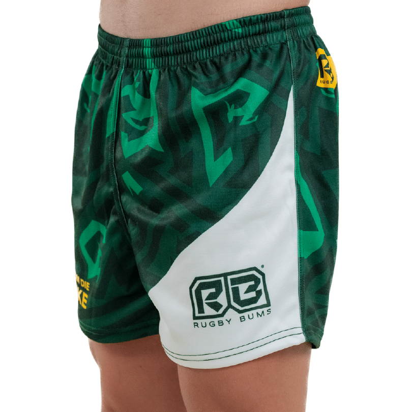 Green and Gold Rugby Bums shorts