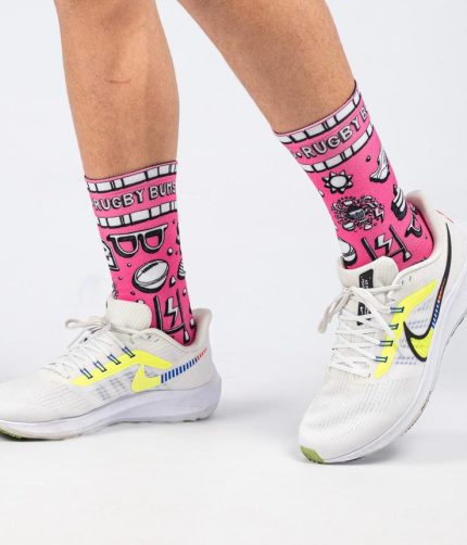 Pink Crayon Crew Socks